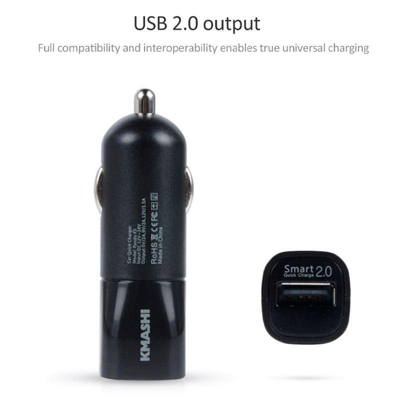 شارژر فندکی فست شارژ KMASHI Pando K5 QC2.0 2A 18W
