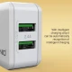 شارژر دیواری فست شارژ LDNIO A2202 2Port 2.4A 12W + کابل آیفونی
