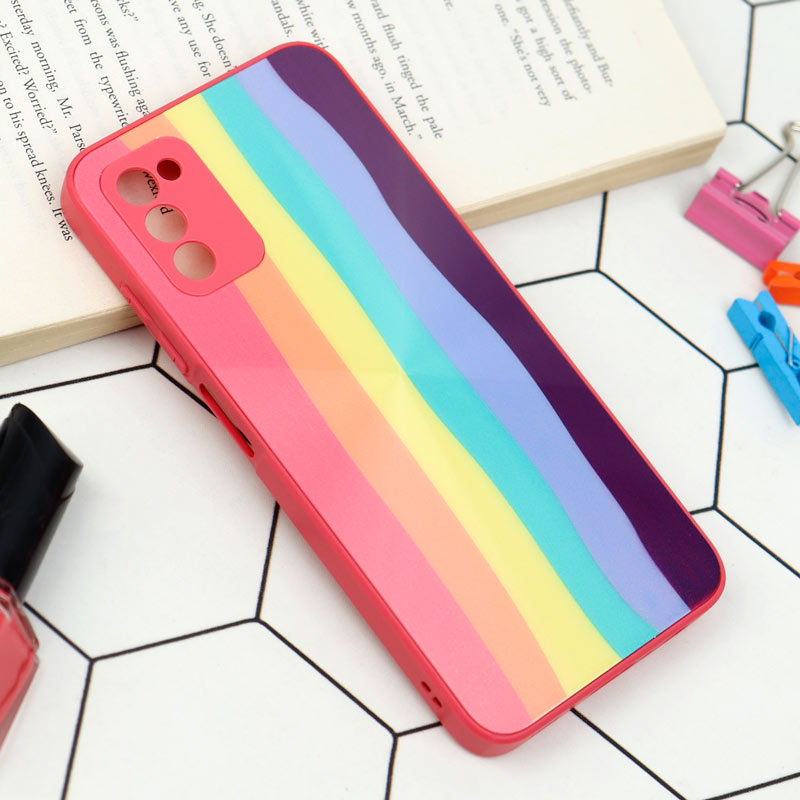 قاب محافظ لنزدار لیزری رنگین کمانی Samsung Galaxy A03s