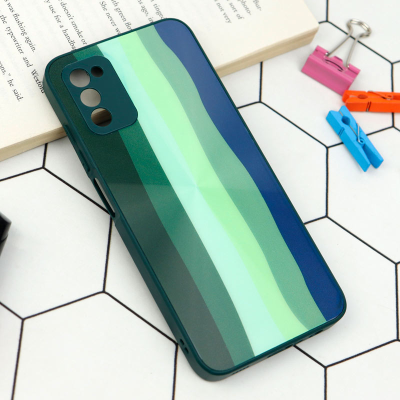 قاب محافظ لنزدار لیزری رنگین کمانی Samsung Galaxy A03s