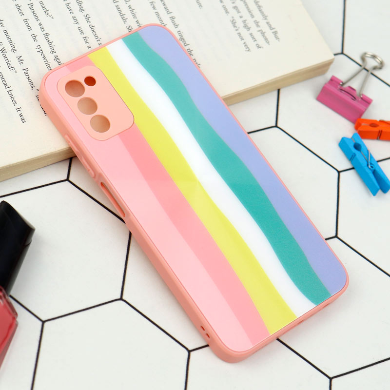 قاب محافظ لنزدار لیزری رنگین کمانی Samsung Galaxy A03s