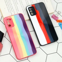 قاب محافظ لنزدار لیزری رنگین کمانی Samsung Galaxy A03s