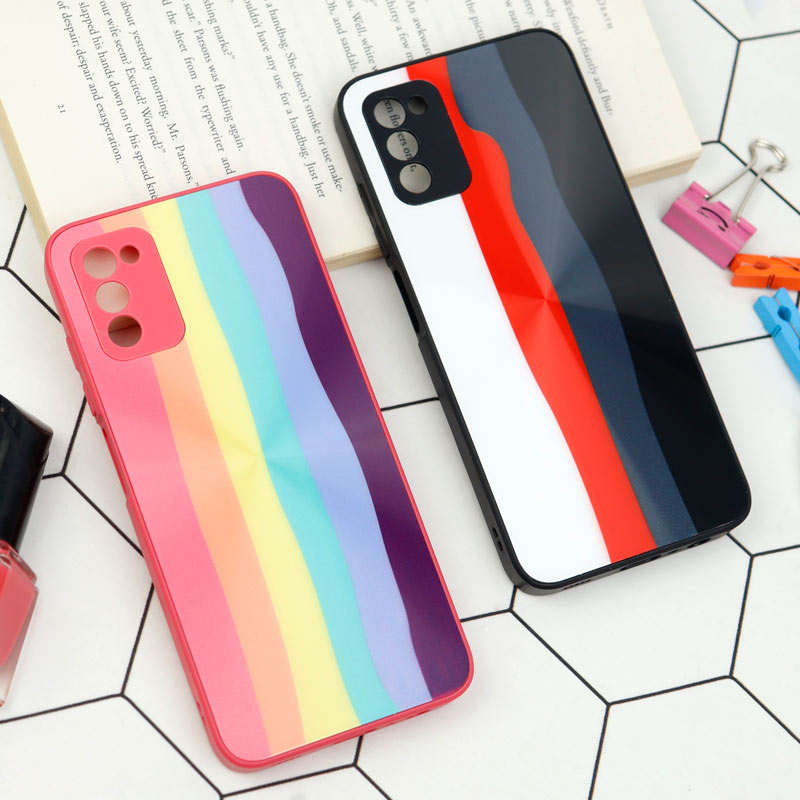 قاب محافظ لنزدار لیزری رنگین کمانی Samsung Galaxy A03s
