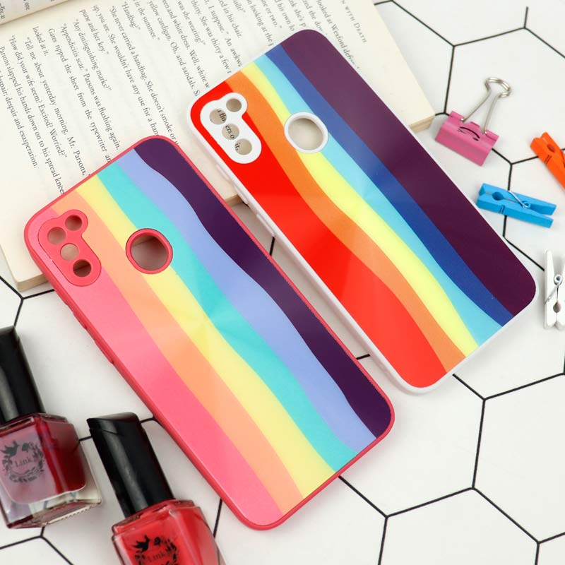 قاب محافظ لنزدار لیزری رنگین کمانی Samsung Galaxy A11