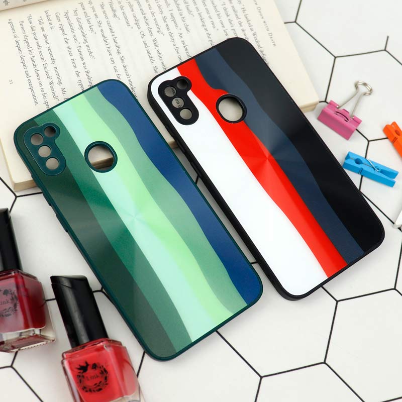 قاب محافظ لنزدار لیزری رنگین کمانی Samsung Galaxy A11
