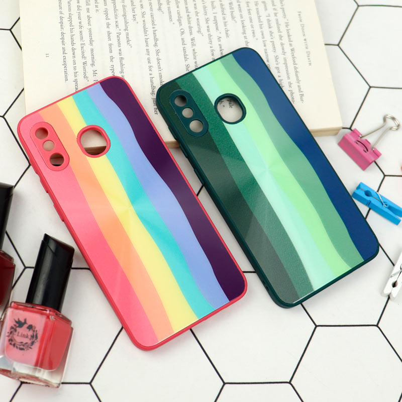 قاب محافظ لنزدار لیزری رنگین کمانی Samsung Galaxy A20/A30
