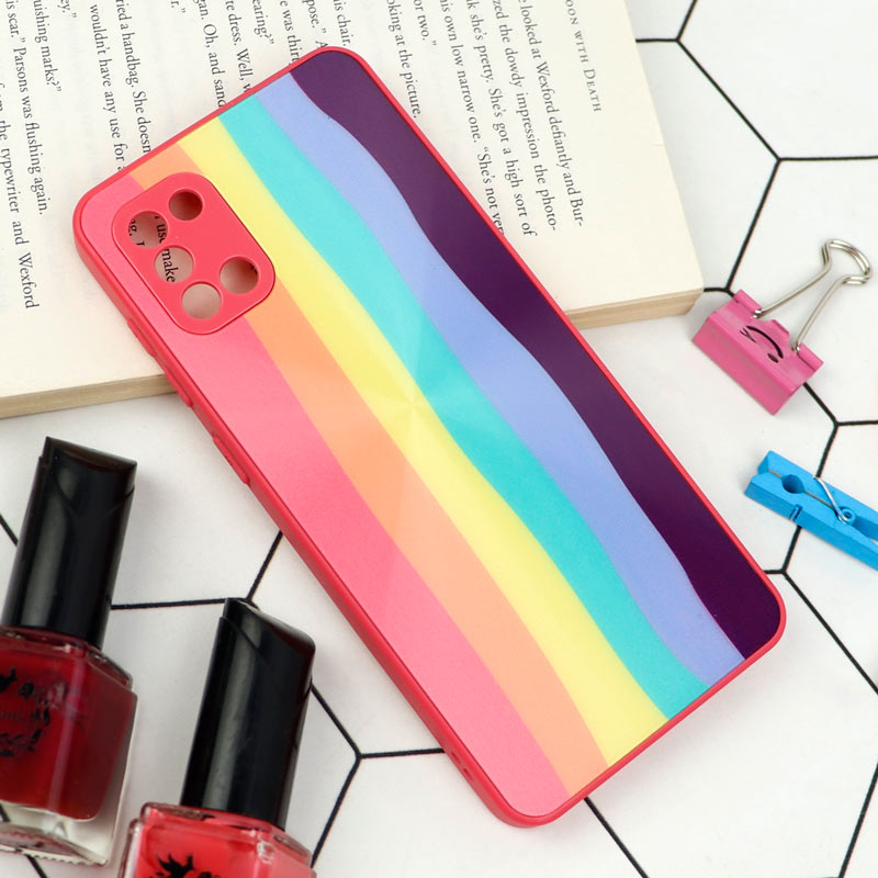 قاب محافظ لنزدار لیزری رنگین کمانی Samsung Galaxy A31