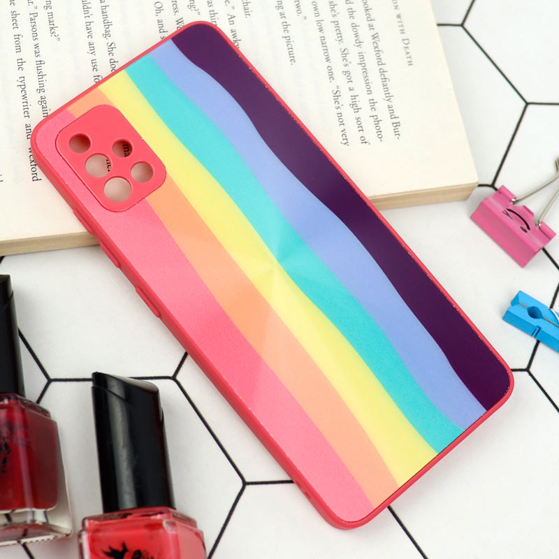 قاب محافظ لنزدار لیزری رنگین کمانی Samsung Galaxy A51