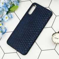 قاب چرمی پوست ماری Samsung Galaxy A50 سرمه ای