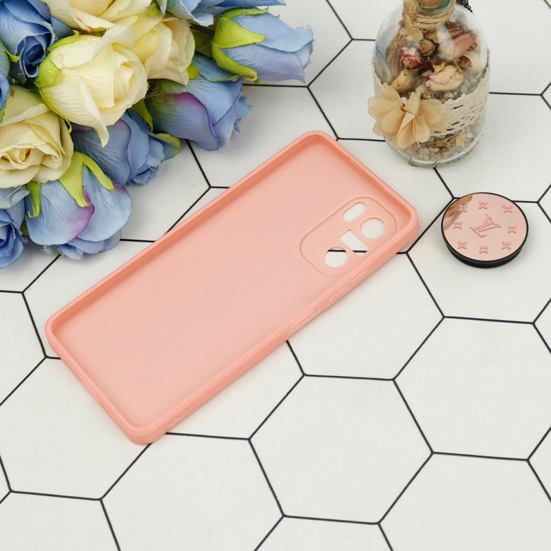 قاب محافظ لنزدار آینه ای + پاپ سوکت طرح LV صورتی Xiaomi Poco F3