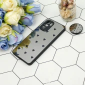 قاب محافظ لنزدار آینه ای + پاپ سوکت طرح قلب مشکی Xiaomi Poco F3