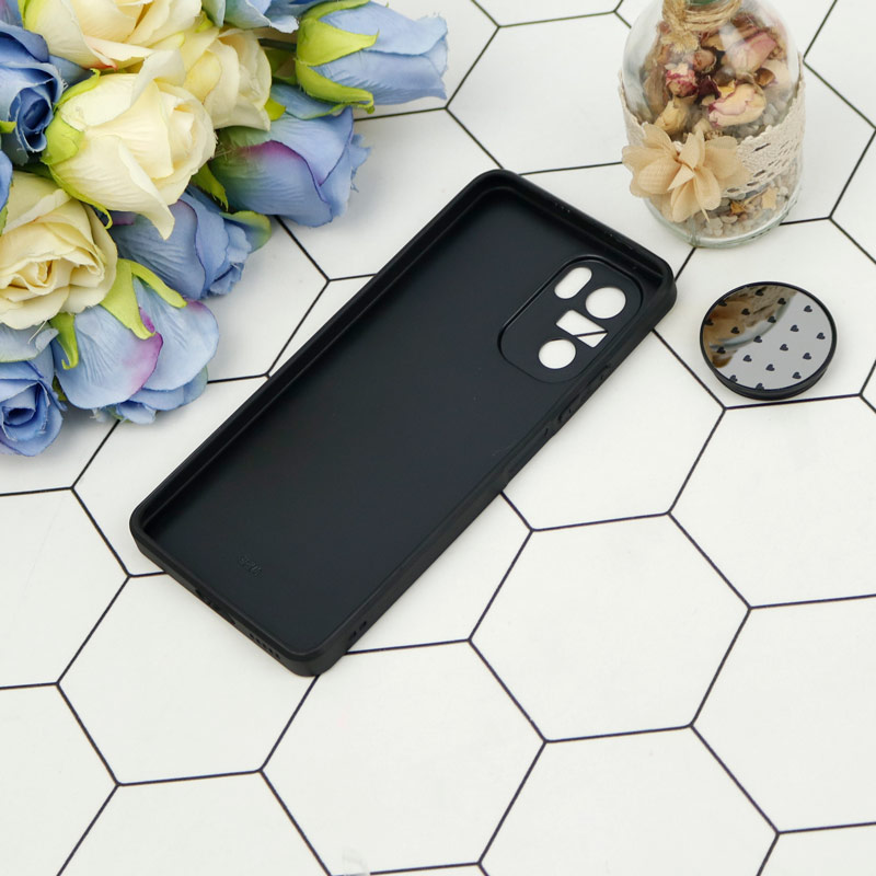 قاب محافظ لنزدار آینه ای + پاپ سوکت طرح قلب مشکی Xiaomi Poco F3
