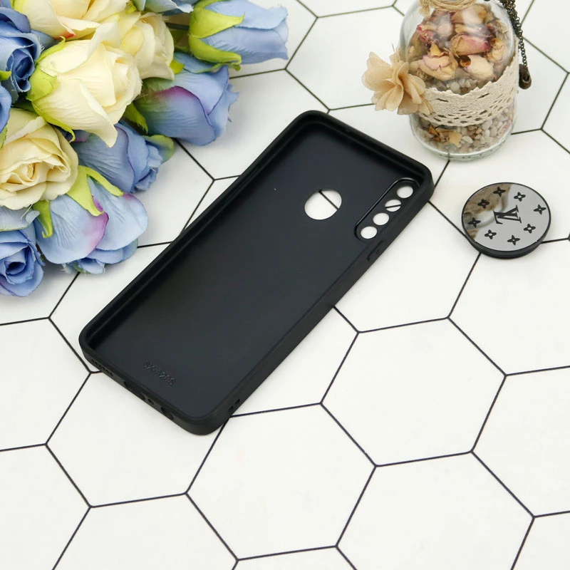 قاب محافظ لنزدار آینه ای + پاپ سوکت طرح LV مشکی Samsung Galaxy A20s