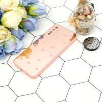 قاب محافظ لنزدار آینه ای + پاپ سوکت طرح قلب صورتی Samsung Galaxy A30s/A50s