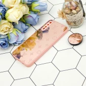 قاب محافظ لنزدار آینه ای + پاپ سوکت طرح Lv صورتی Samsung Galaxy A30s/A50s