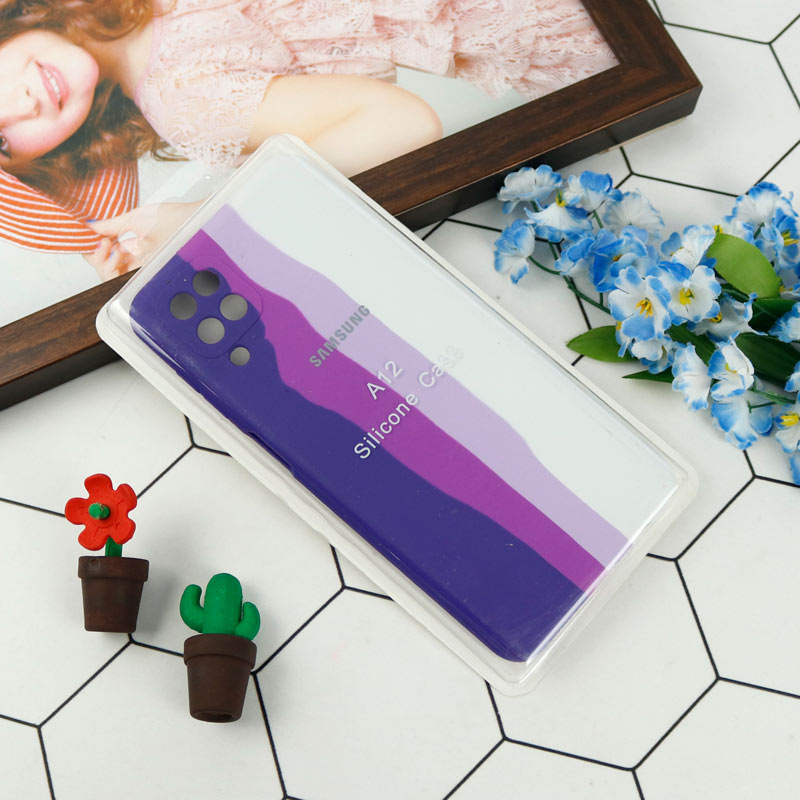 قاب محافظ لنزدار سیلیکونی اورجینال رنگین کمانی Samsung Galaxy A12