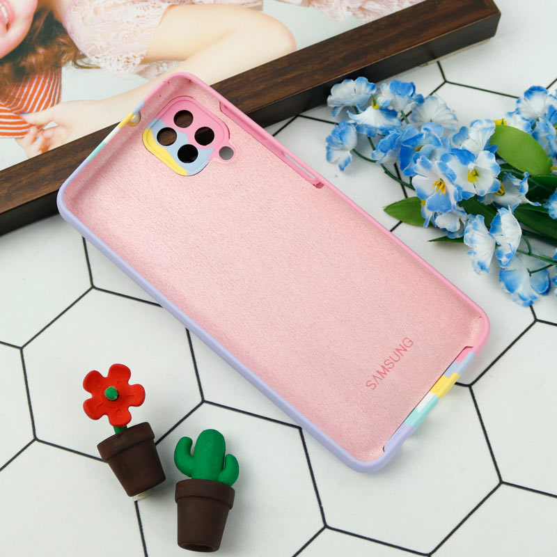 قاب محافظ لنزدار سیلیکونی اورجینال رنگین کمانی Samsung Galaxy A12