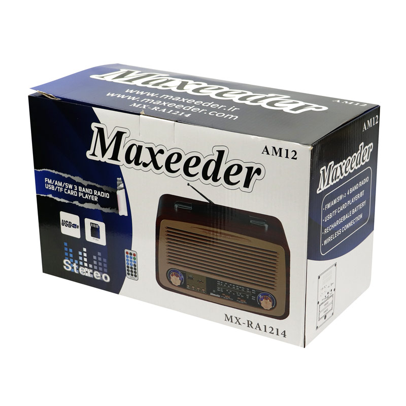 رادیو اسپیکر بلوتوثی رم و فلش خور Maxeeder MX-RA1214 AM12 + ریموت کنترل
