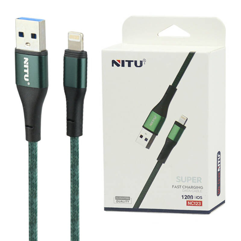 کابل آیفونی فست شارژ Nitu NC123 2.4A 1.2m