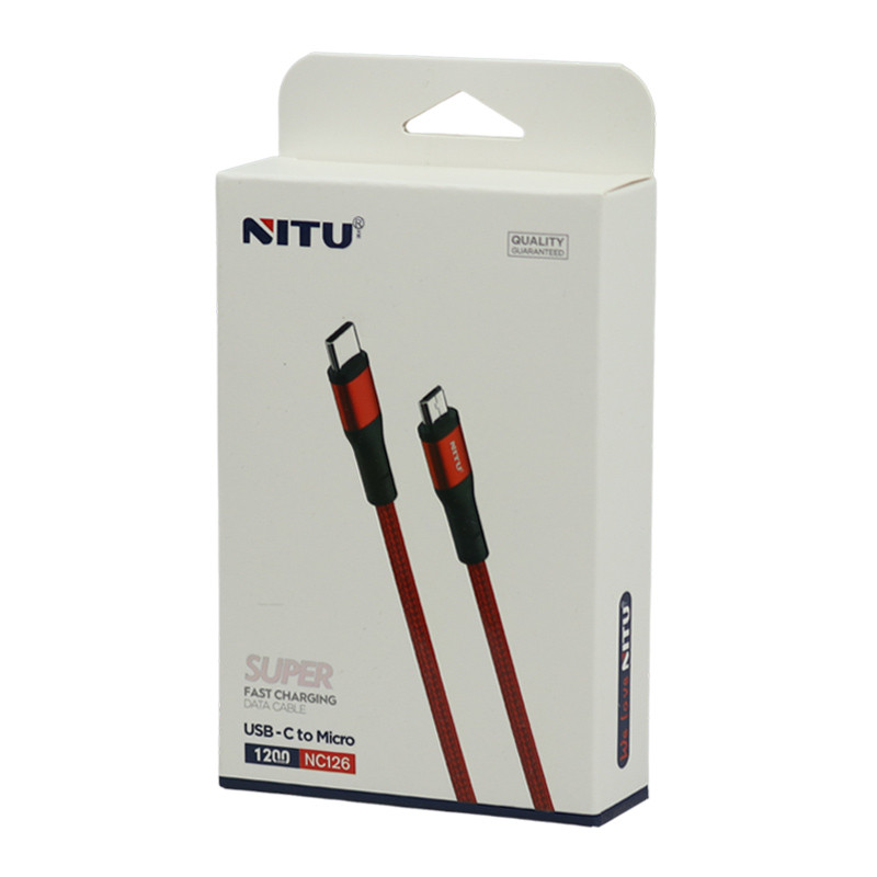 کابل تبدیل فست شارژ Nitu NC126 Type-C to MicroUSB 2.4A 1.2m