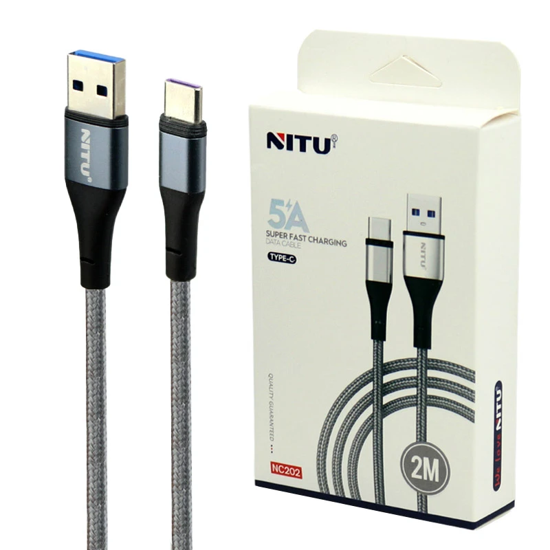 کابل تایپ سی فست شارژ Nitu NC202 5A 2m