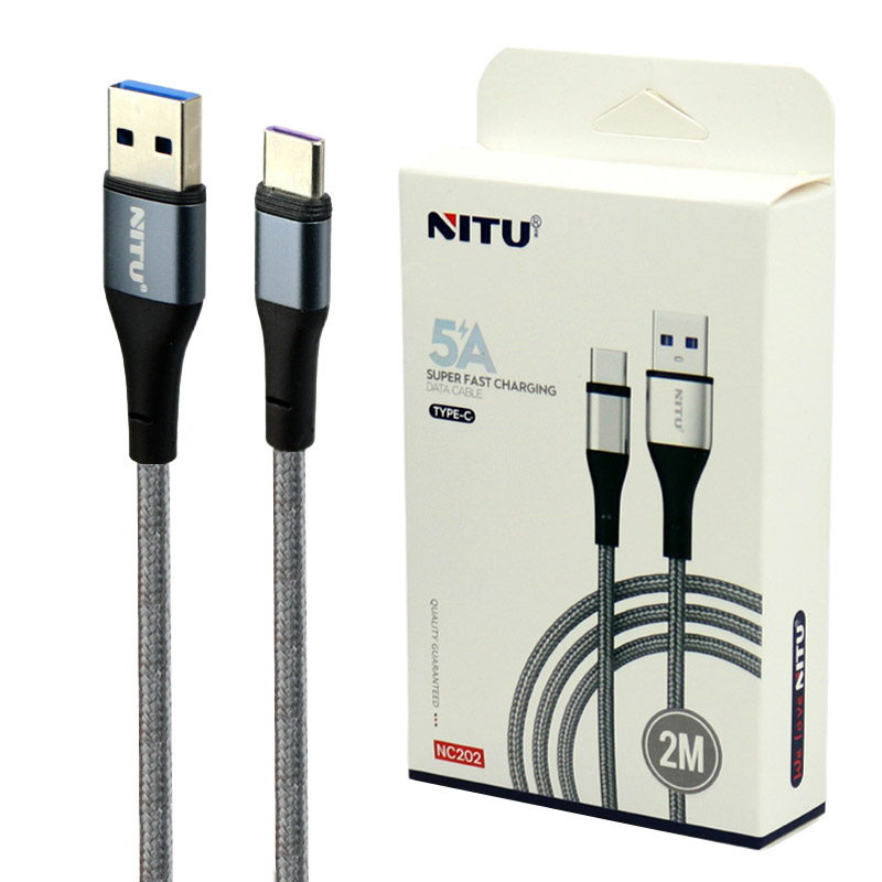 کابل تایپ سی فست شارژ Nitu NC202 5A 2m