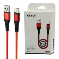 کابل کوتاه فست شارژ Nitu NC32 3A Type-C 30cm