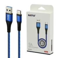 کابل کوتاه تایپ سی فست شارژ Nitu NC33 5A 30cm