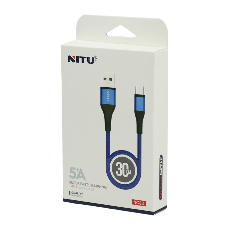 کابل کوتاه تایپ سی فست شارژ Nitu NC33 5A 30cm