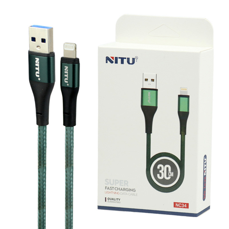 کابل کوتاه آیفونی فست شارژ Nitu NC34 2.4A 30cm