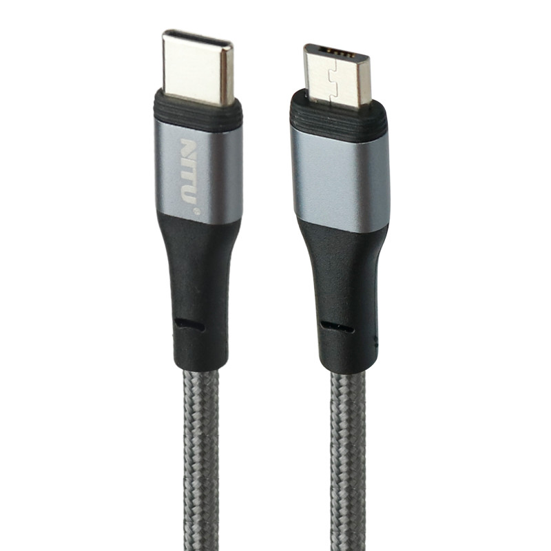 کابل کوتاه فست شارژ Nitu NC36 Type-C to MicroUSB 2.4A 30cm