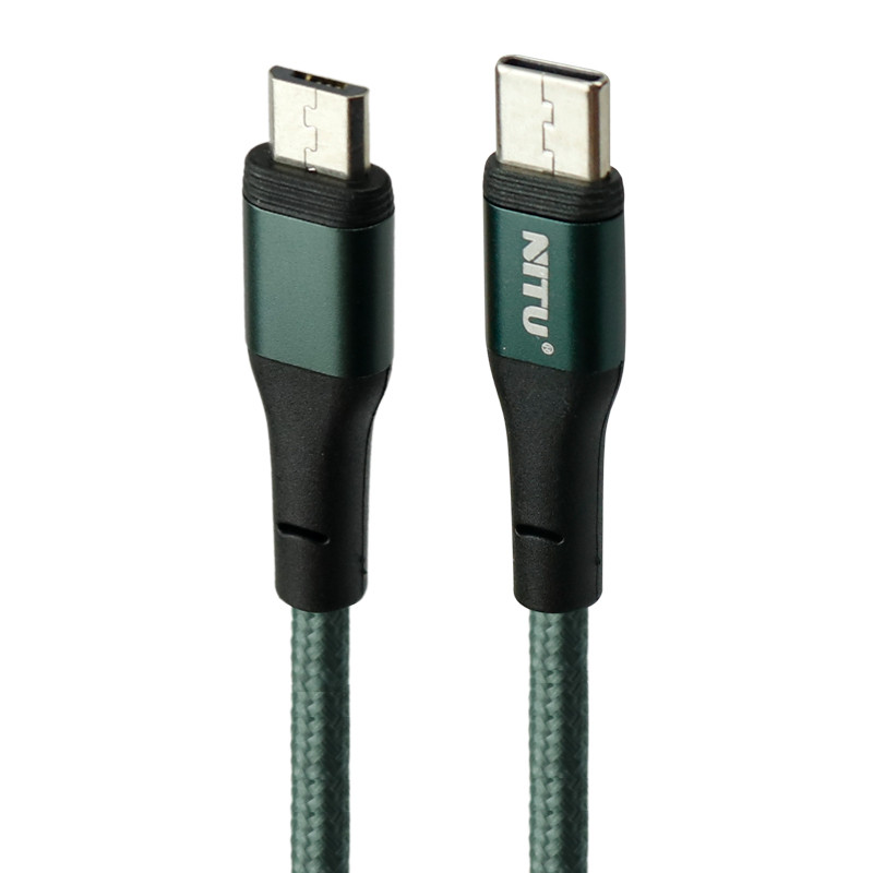 کابل کوتاه فست شارژ Nitu NC36 Type-C to MicroUSB 2.4A 30cm