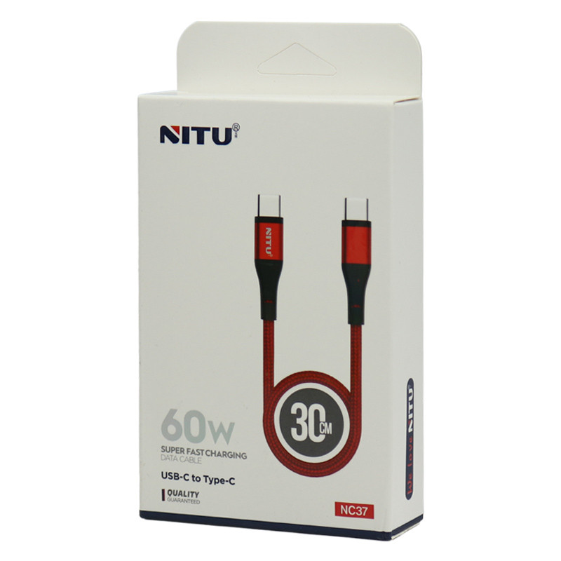 کابل کوتاه فست شارژ Nitu NC37 Type-C to Type-C 60W 30cm
