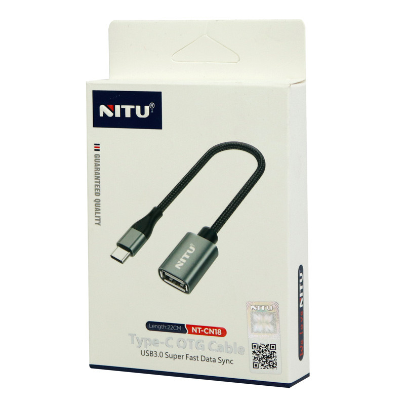 کابل تبدیل Nitu NT-CN18 OTG USB To Type-C