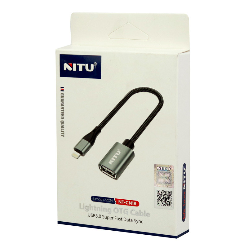 کابل تبدیل Nitu NT-CN19 OTG USB To Lightning