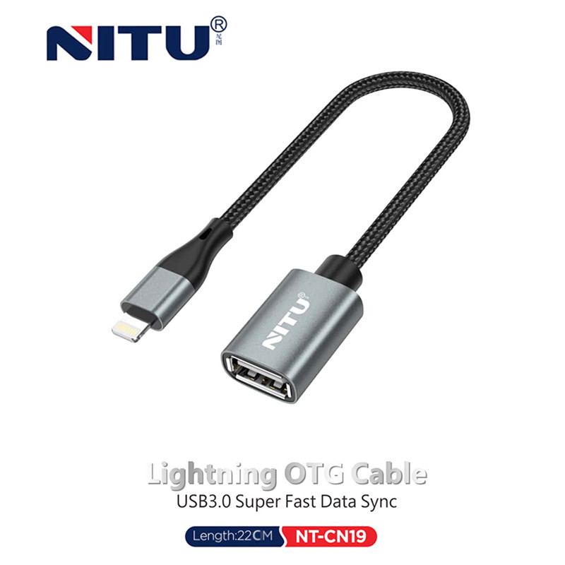 کابل تبدیل Nitu NT-CN19 OTG USB To Lightning