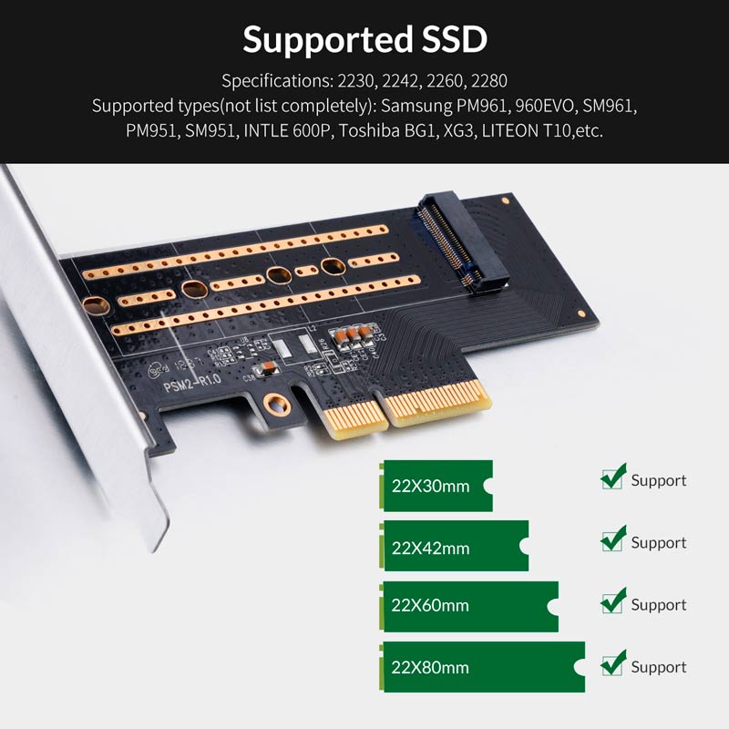 کارت تبدیل Orico PSM2 PCI-E to M.2 NVMe