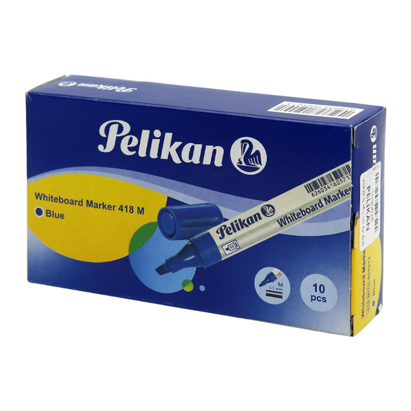 ماژیک وایت برد پلیکان نوک تخت رنگی Pelikan 418M بسته 10 عددی