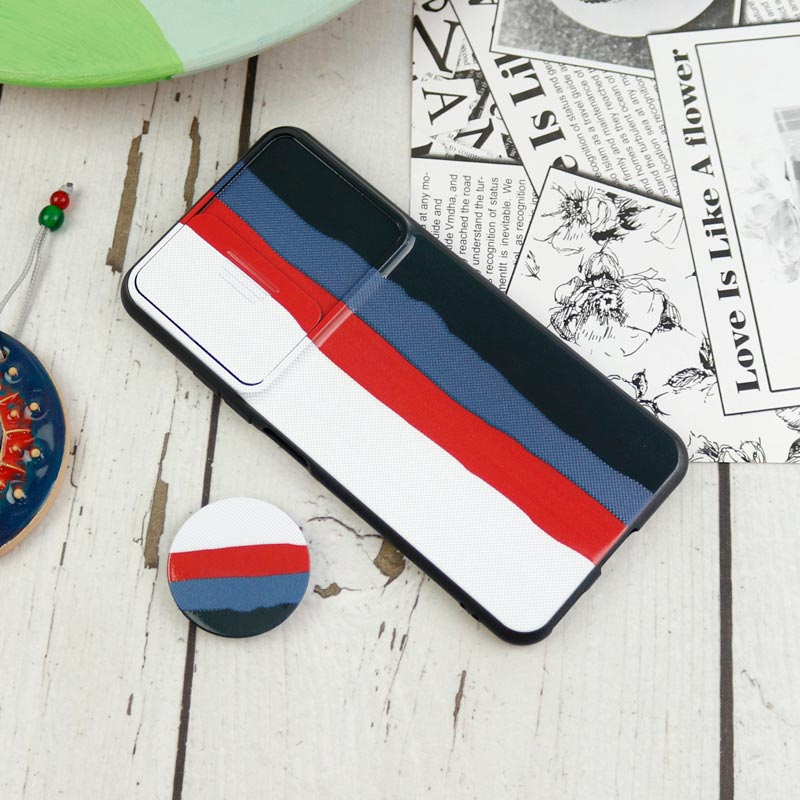 قاب طرحدار محافظ لنزدار کشویی + پاپ سوکت Xiaomi Mi 11 Lite سری D