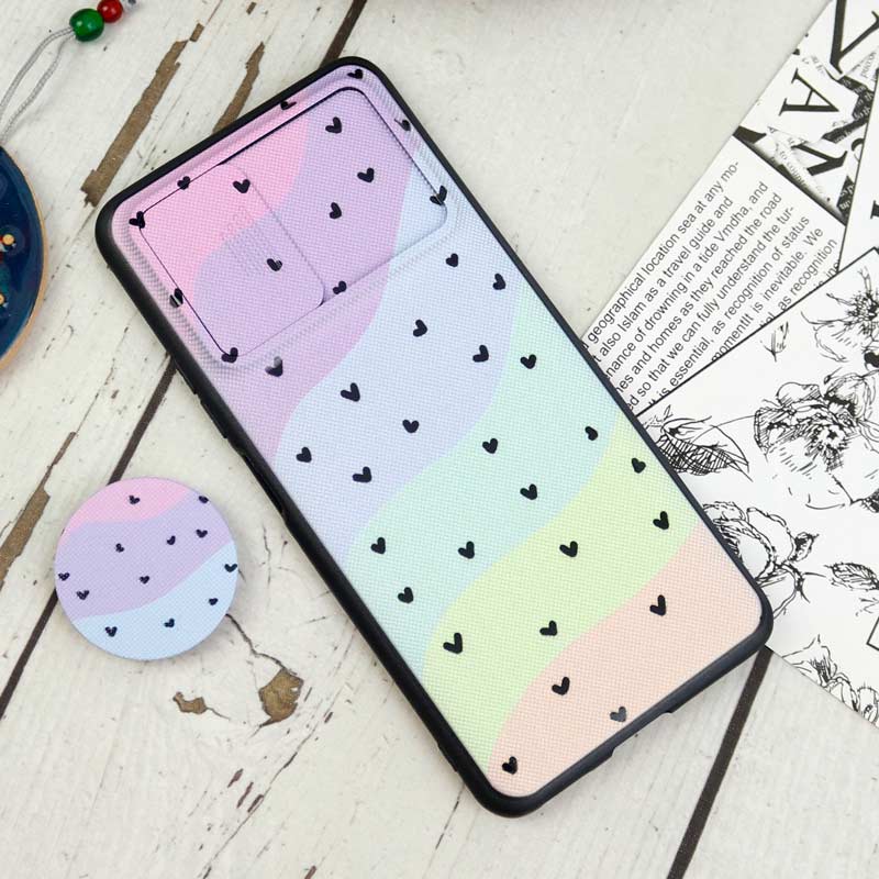 قاب طرحدار محافظ لنزدار کشویی + پاپ سوکت Xiaomi Poco F3 سری D