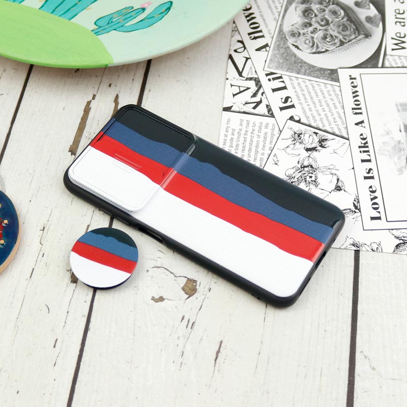 قاب طرحدار محافظ لنزدار کشویی + پاپ سوکت Xiaomi Poco M3 Pro سری D