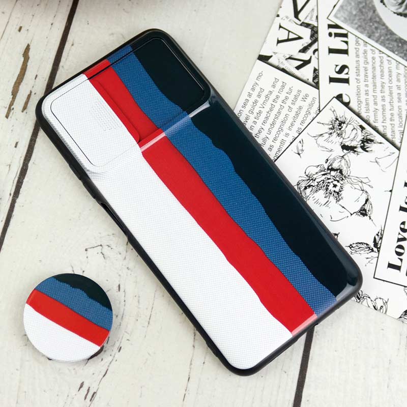 قاب طرحدار محافظ لنزدار کشویی + پاپ سوکت Xiaomi Poco M3 سری D