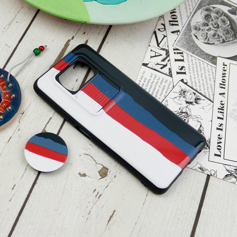 قاب طرحدار محافظ لنزدار کشویی + پاپ سوکت Xiaomi Poco X3 سری D