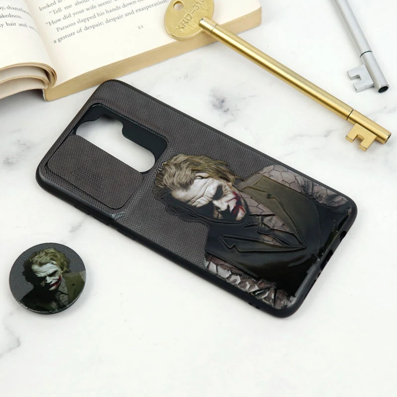 قاب طرحدار محافظ لنزدار کشویی + پاپ سوکت Xiaomi Redmi Note 8 Pro سری D