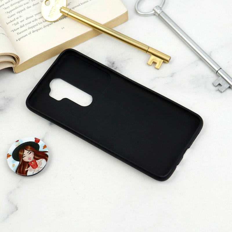 قاب طرحدار محافظ لنزدار کشویی + پاپ سوکت Xiaomi Redmi Note 8 Pro سری D