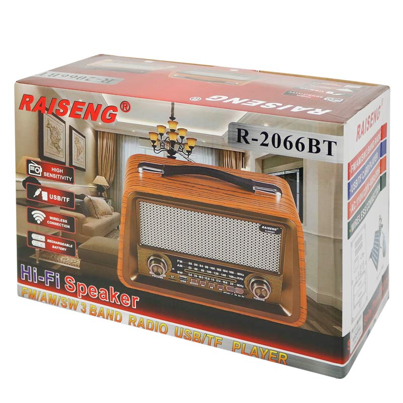رادیو اسپیکر بلوتوثی رم و فلش خور Raiseng R-2066BT