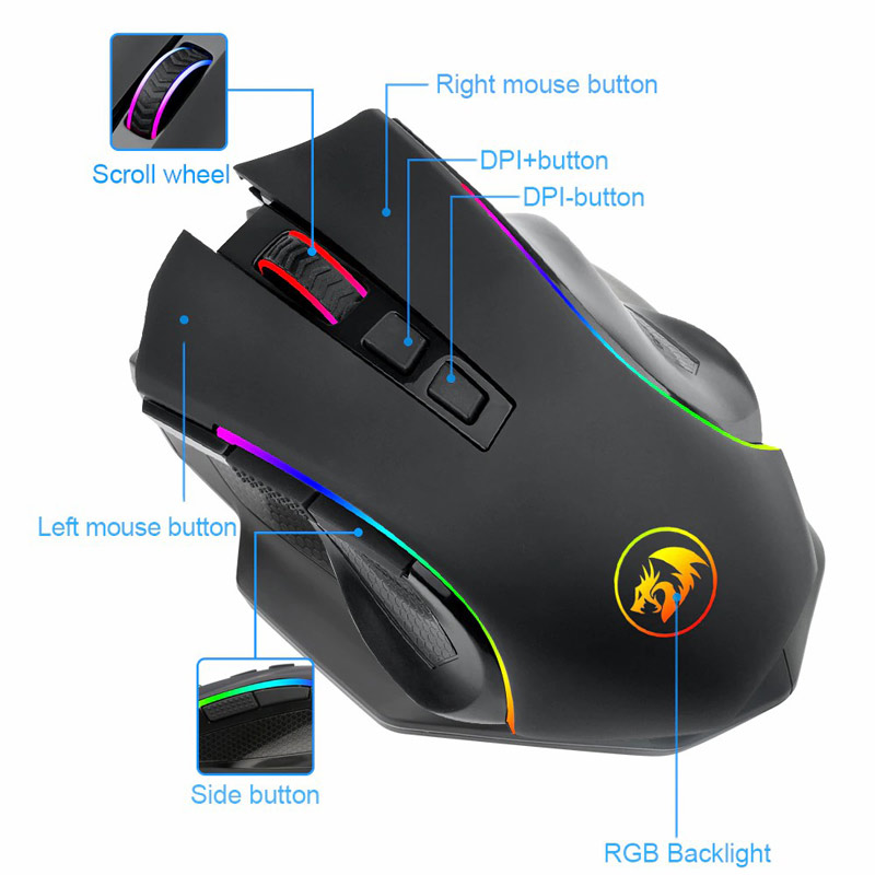 موس بی سیم گیمینگ Redragon Griffin M602-KS