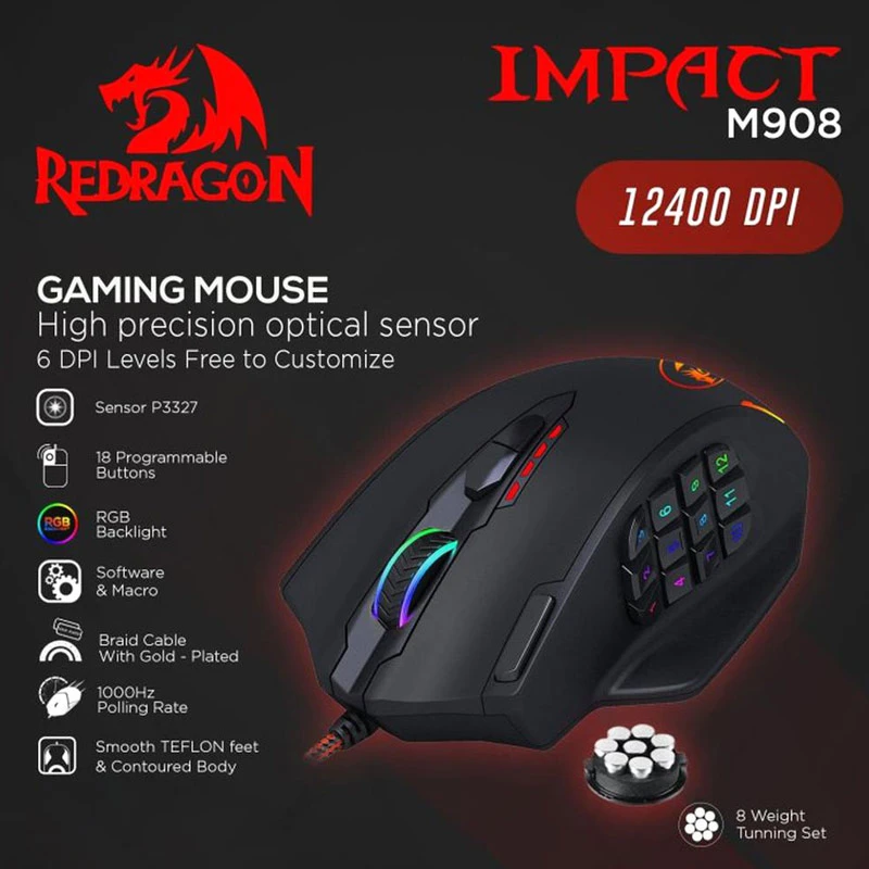 موس گیمینگ Redragon Impact M908