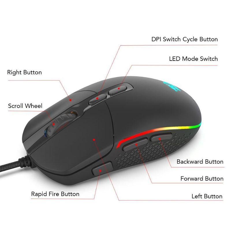 موس گیمینگ Redragon Invader M719-RGB