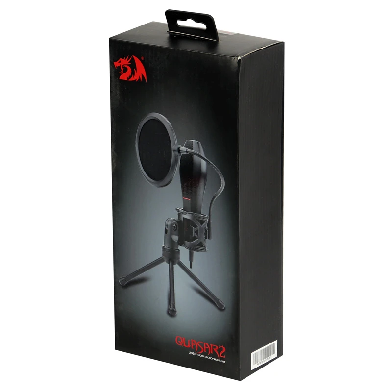 میکروفون کندانسور و پایه لرزشگیر Redragon Quasar 2 GM200-1 + پاپ فیلتر